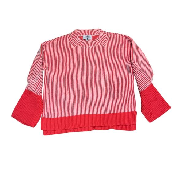 La Ligne AAA Sweater – Cream & Hot Coral Striped - Size Small - NWT - Picture 4 of 6